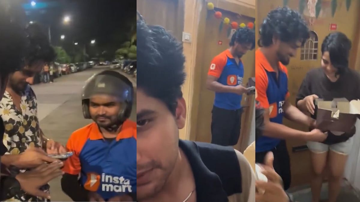 Video: Man Trades T-Shirt With Swiggy Instamart Delivery Partner To Surprise Girlfriend; Swiggy...