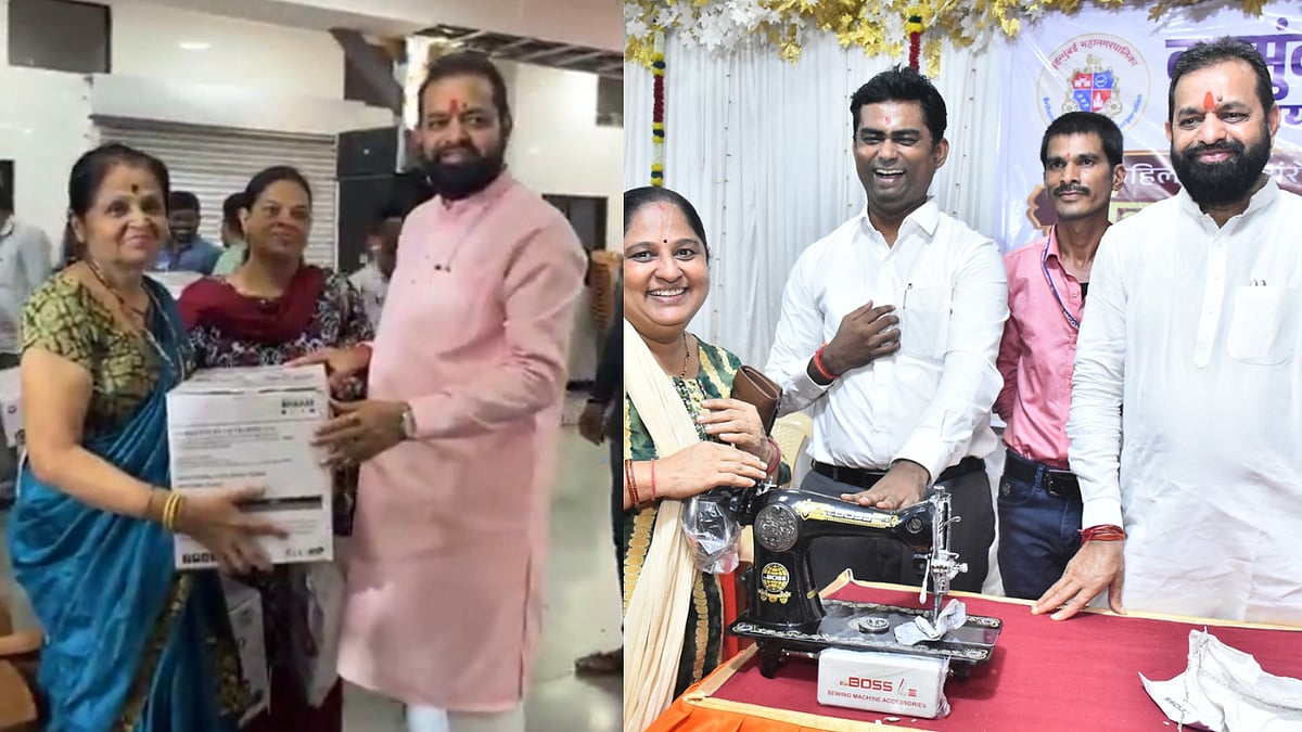 Mumbai: Dilip Lande Returns With Freebies Ahead Of BMC Polls, Urges Voters To Support Shiv Sena Candidate While Distributing Juicer Mixers 