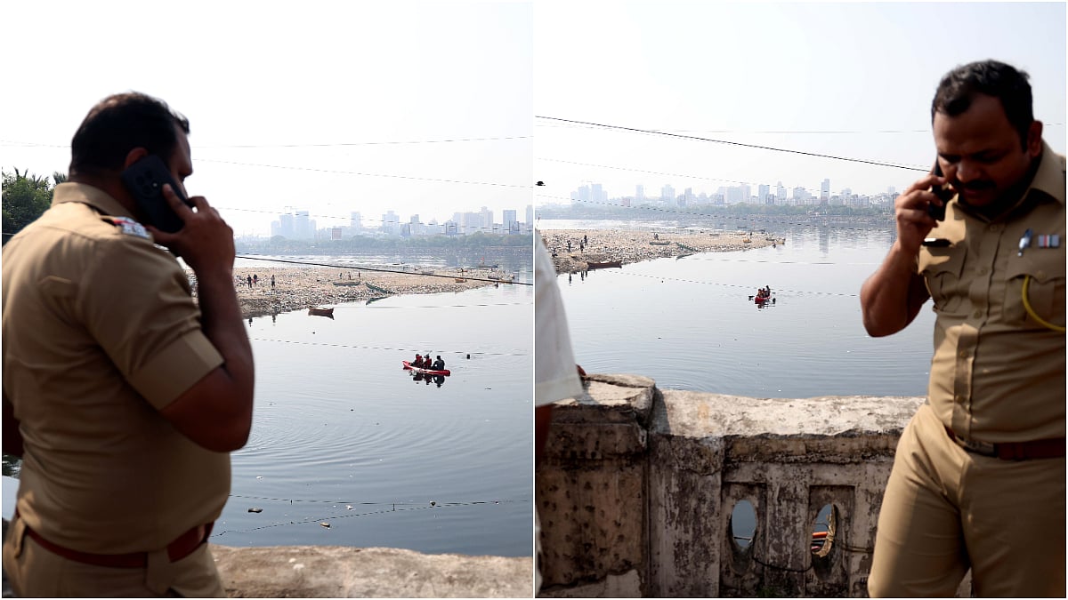 Police and rescue teams continue search operations at Mahim Creek after a transgender woman and her partner jumped into the water following a heated argument