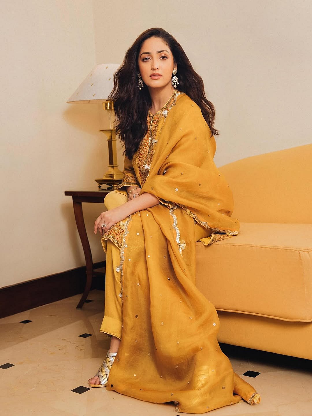 Yami Gautam Dons ₹118,999 Mustard Yellow Kurta Set For Haq Promotions 