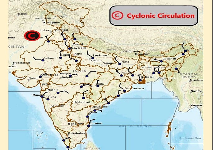 Weather systems affecting Madhya Pradesh at present 