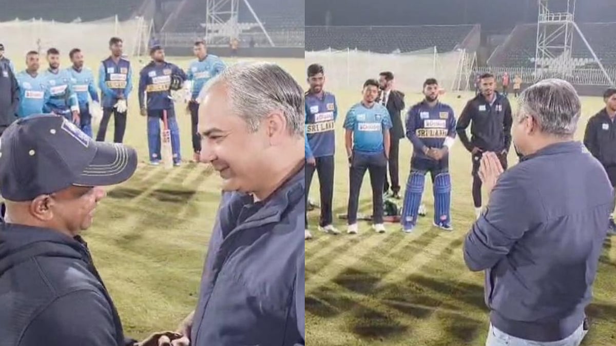 PCB Chairman Mohsin Naqvi Meets Pakistan & Sri Lanka Players In Rawalpindi Ahead Of PAK vs SL 2nd ODI; Video  