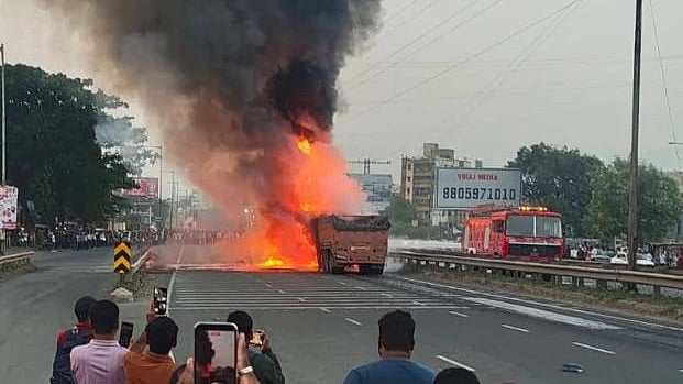 At Least 7 Killed As Containers Collide, Catch Fire Near Pune's Navale Bridge; Death Toll Likely To Rise 