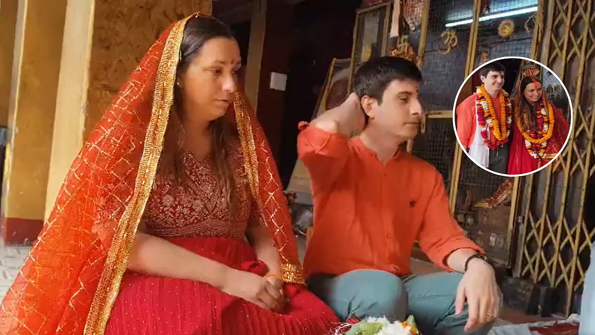 Italian Couple Fascinated By Indian Culture Marries Again In Varanasi, Takes 7 Pheras, Performs Hindu Rituals 