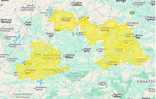Areas with possibility of cold wave
