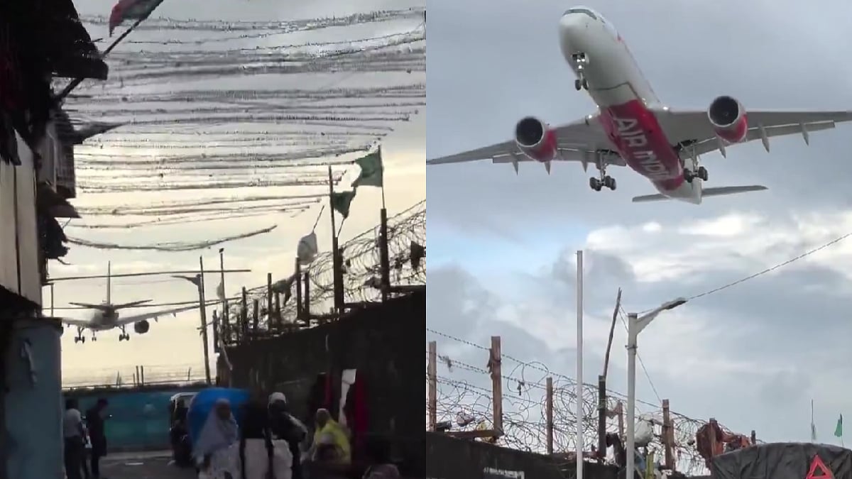 Video Shows Slum Encroachment Dangerously Close To Mumbai Airport Wall, Flights Land Just Few Feet Above Tall Flags 