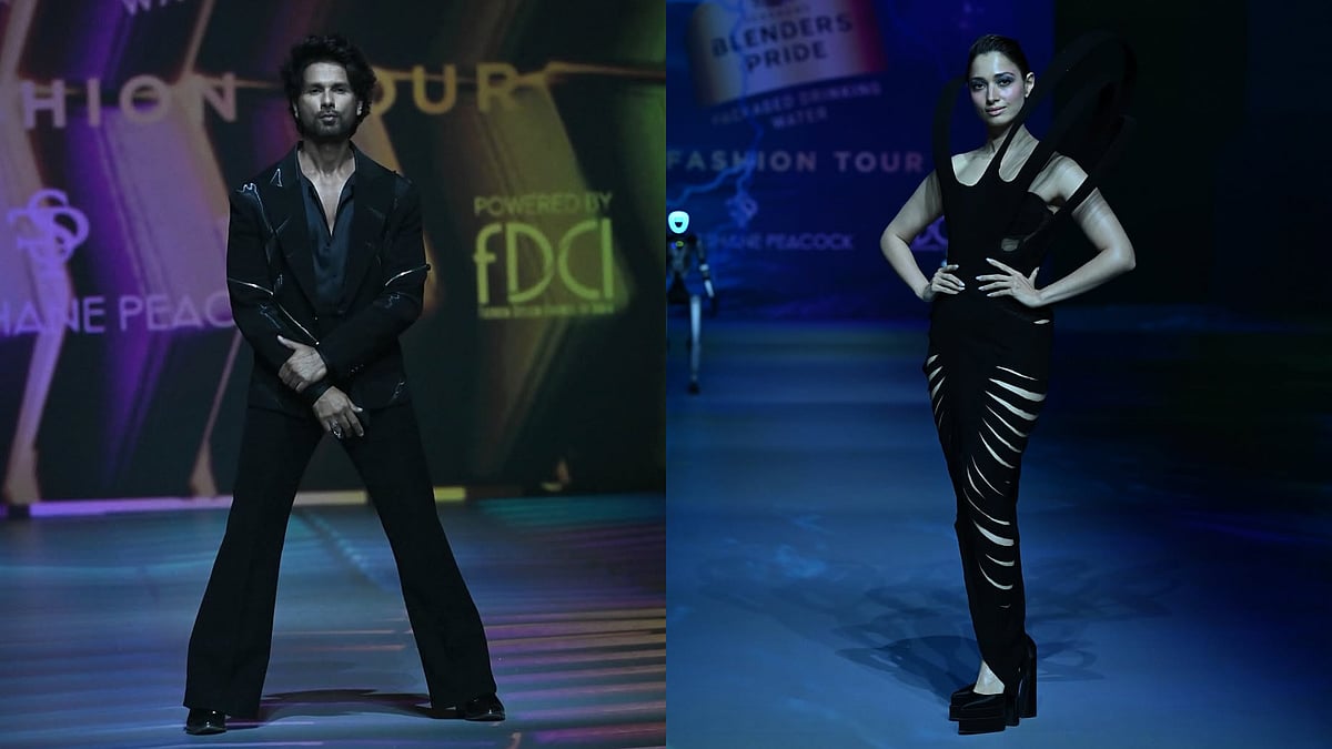 Shahid Kapoor & Tamannaah Bhatia Set The Ramp Ablaze In All-Black Falguni Shane Peacock Couture 