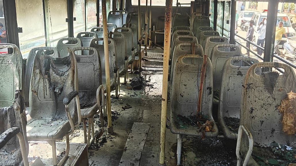 Pimpri-Chinchwad: PMPML Bus Catches Fire Near Dr Babasaheb Ambedkar Chowk; Driver Saves 15...