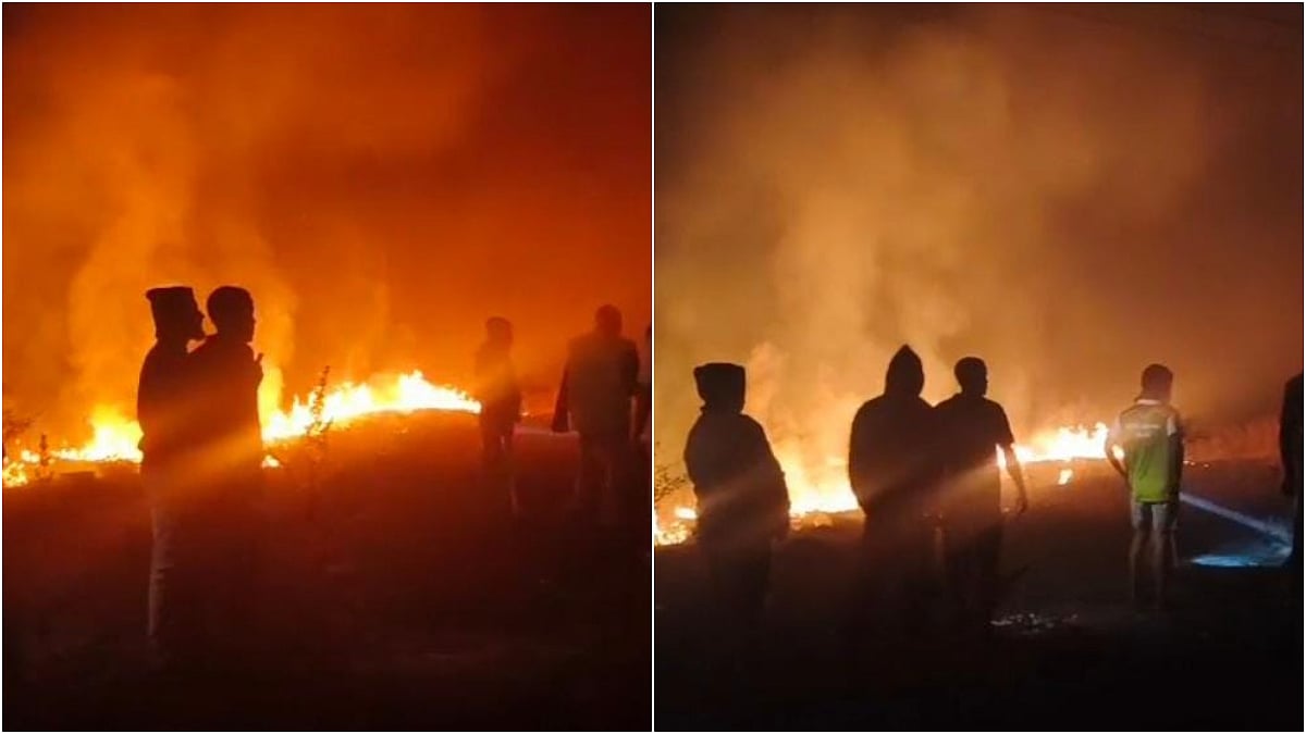 Bhiwandi News: Fire Erupts After Diesel Tanker Bursts Into Flames Near Kasara Bypass On Mumbai–Nashik Highway; No Casualties Reported 