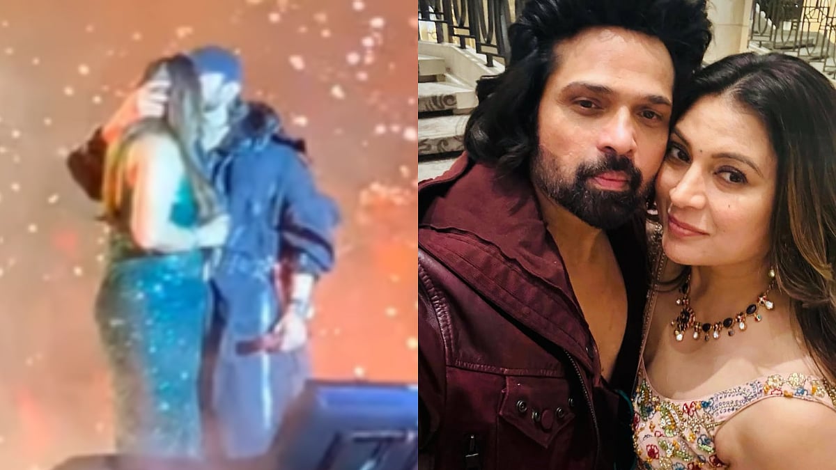 Himesh Reshammiya Kisses Wife Sonia Kapoor On Stage At Mumbai Concert; Actress Sings Romantic Lines At MMRDA Grounds | WATCH 