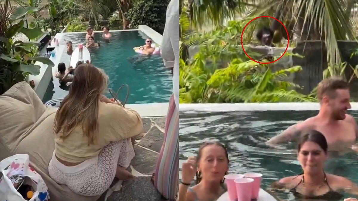 Caught On Camera: Tribal Man Peeps 'Creepily' At Foreigners Enjoying In Private Pool In Sri Lanka 