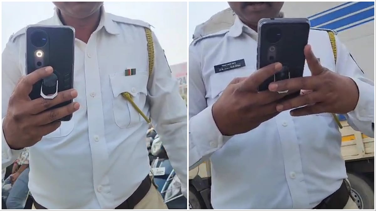 Pimpri-Chinchwad Traffic Cop Accused Of Misbehaviour & Bribe Demand By Retired PSI Near Nashik Phata...