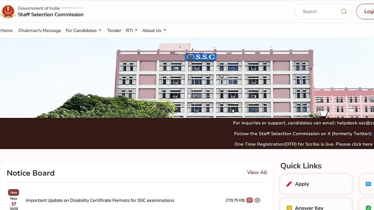 SSC Updates Disability Certificate Norms, Introduces Two-Form System For PwBD Candidates 