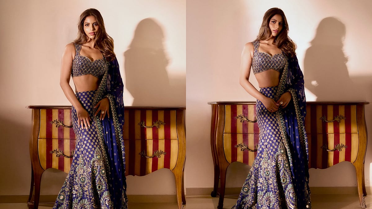 Suhana Khan's ₹6.85 Lakh Handcrafted Sapphire Lehenga Is A Masterclass In Gen-Z Ethnic Couture 