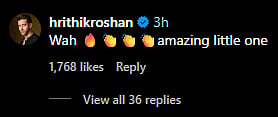 Hrithik Roshan Praises The Video