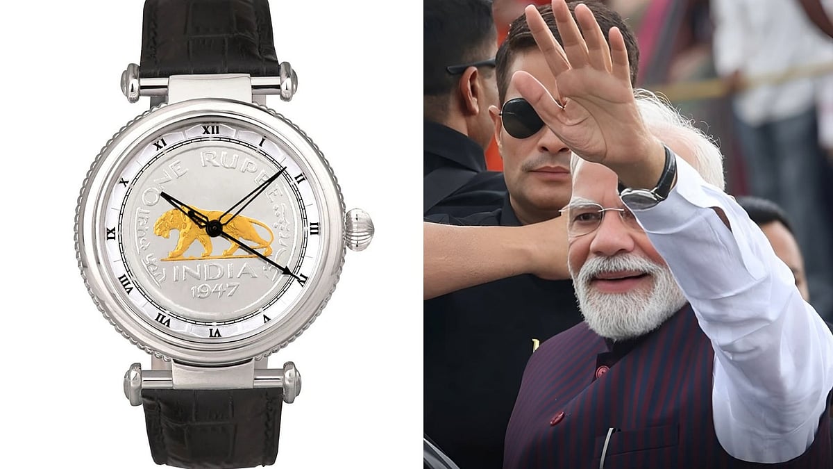 PM Modi Spotted Wearing A ₹60,000 Luxury 'Roman Baagh' Watch With 1947 One‑Rupee Coin On Dial:...