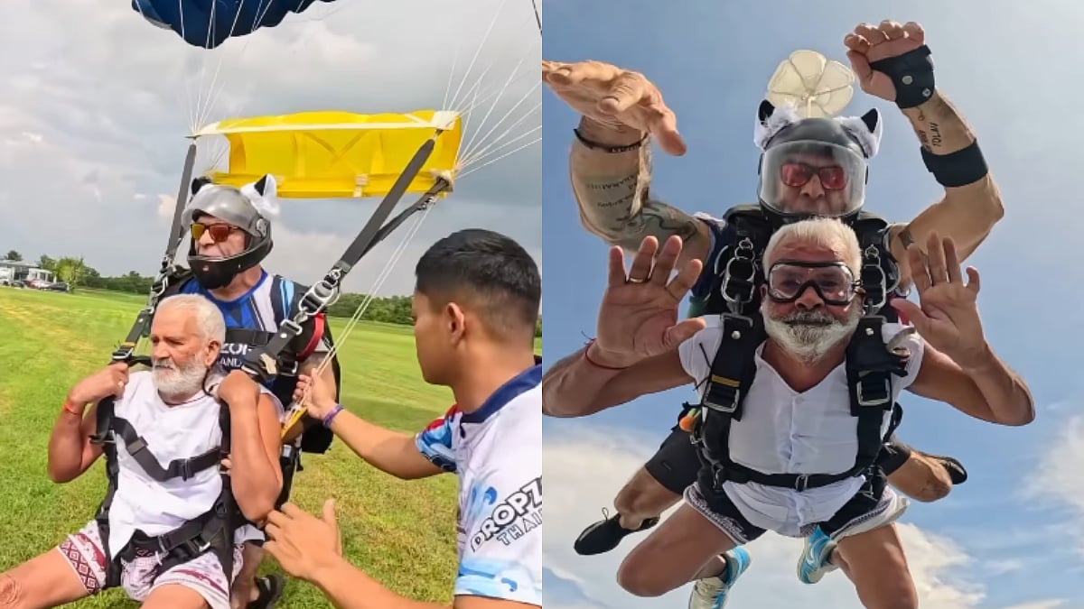 'Hum Darte Nahi': 80-Year-Old Man From Haryana Skydives From 15,000 Feet, Video Goes Viral
