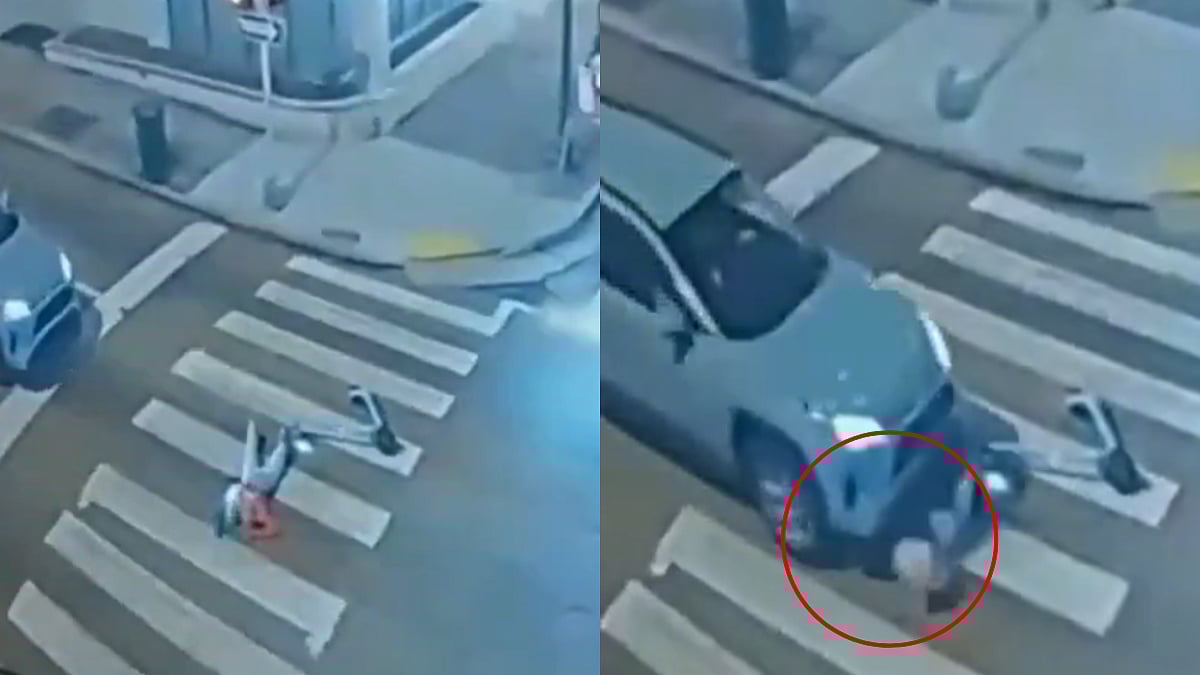 VIDEO: Distracted US Driver Runs Over 18-Year-Old Woman After She Falls Off Electric Scooter At Tennessee Traffic Signal 