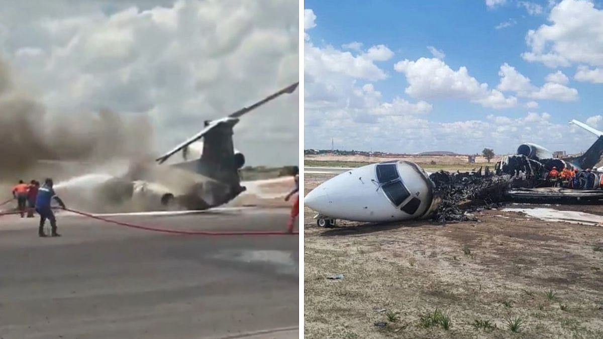 Chartered Plane Carrying Congo Minister, 19 Others Burst Into Flames After Runway Skid; Terrifying Video Shows Exact Moments Of Crash 