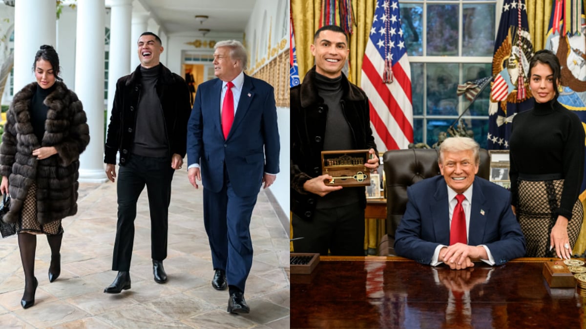 Cristiano Ronaldo & Donald Trump Share Light Moment At White House During Saudi Delegation Visit; Video 