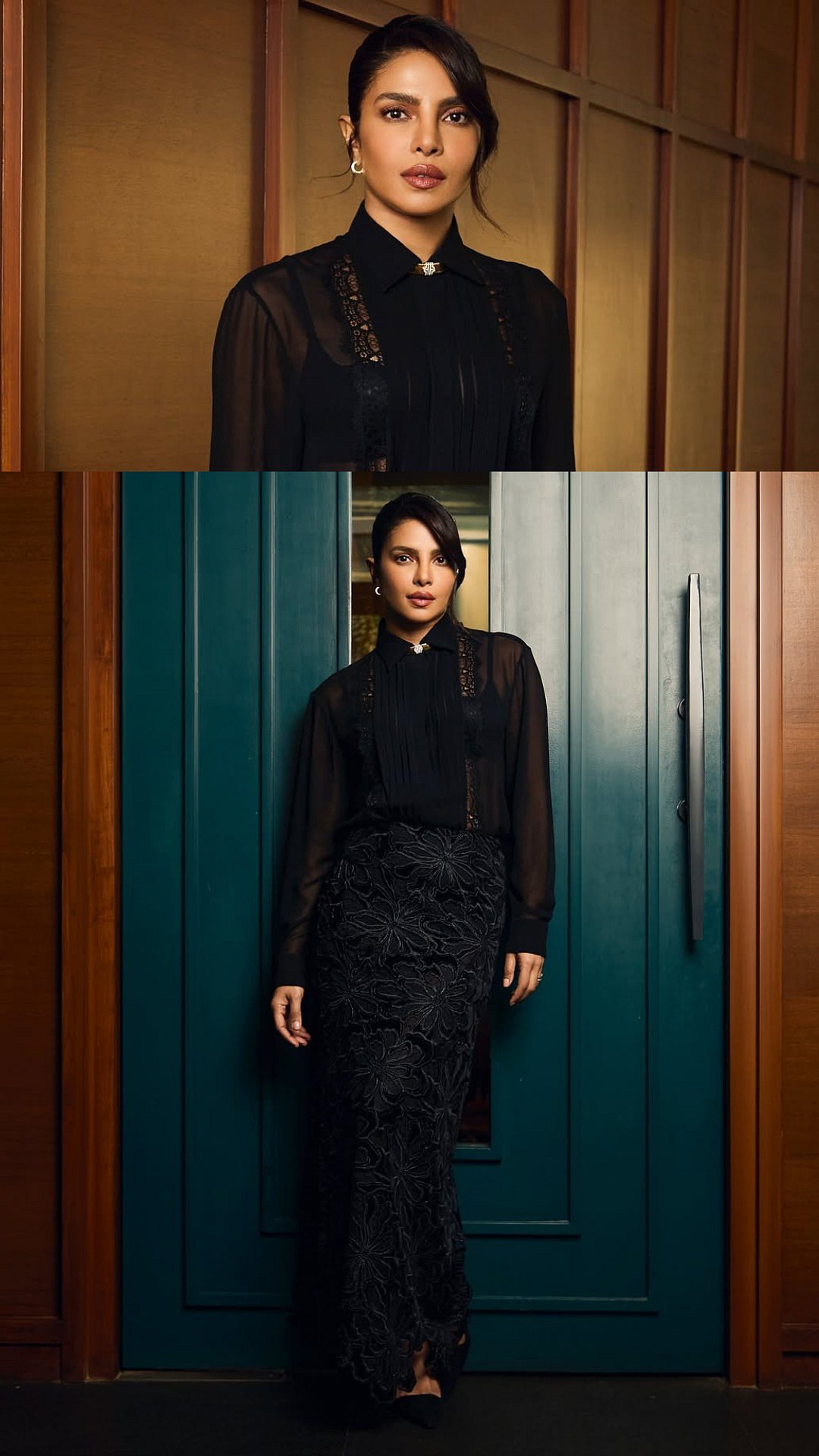 Priyanka Chopra Turns Up The Heat In An All-Black Floral Sheer Look For Varanasi Tour