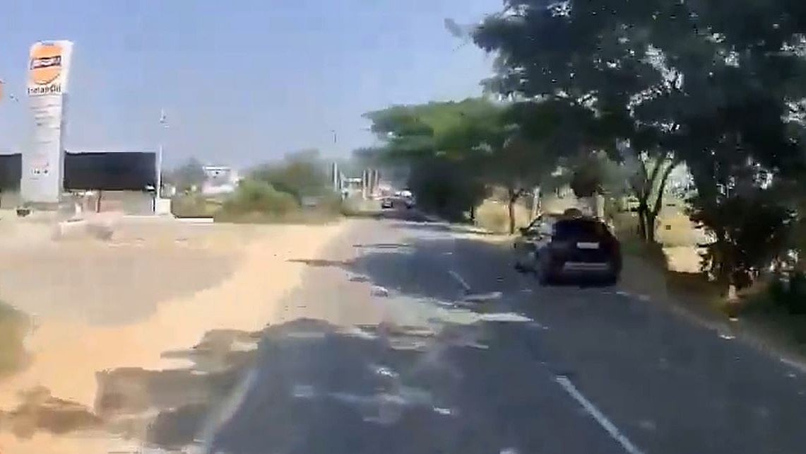 On Camera: Biker Sent Flying Into Air After Being Hit By Speeding Car Coming From Opposite Lane In...