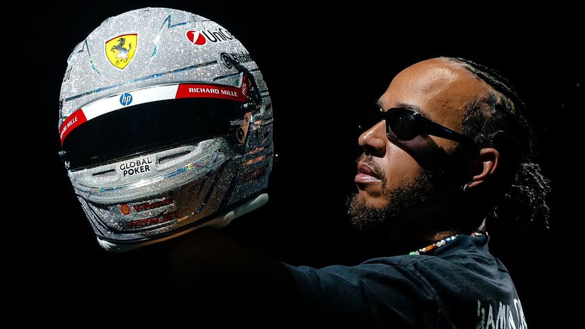Ferrari's Lewis Hamilton Drops Dazzling Helmet Design Ahead of Las Vegas GP; Check Pic 