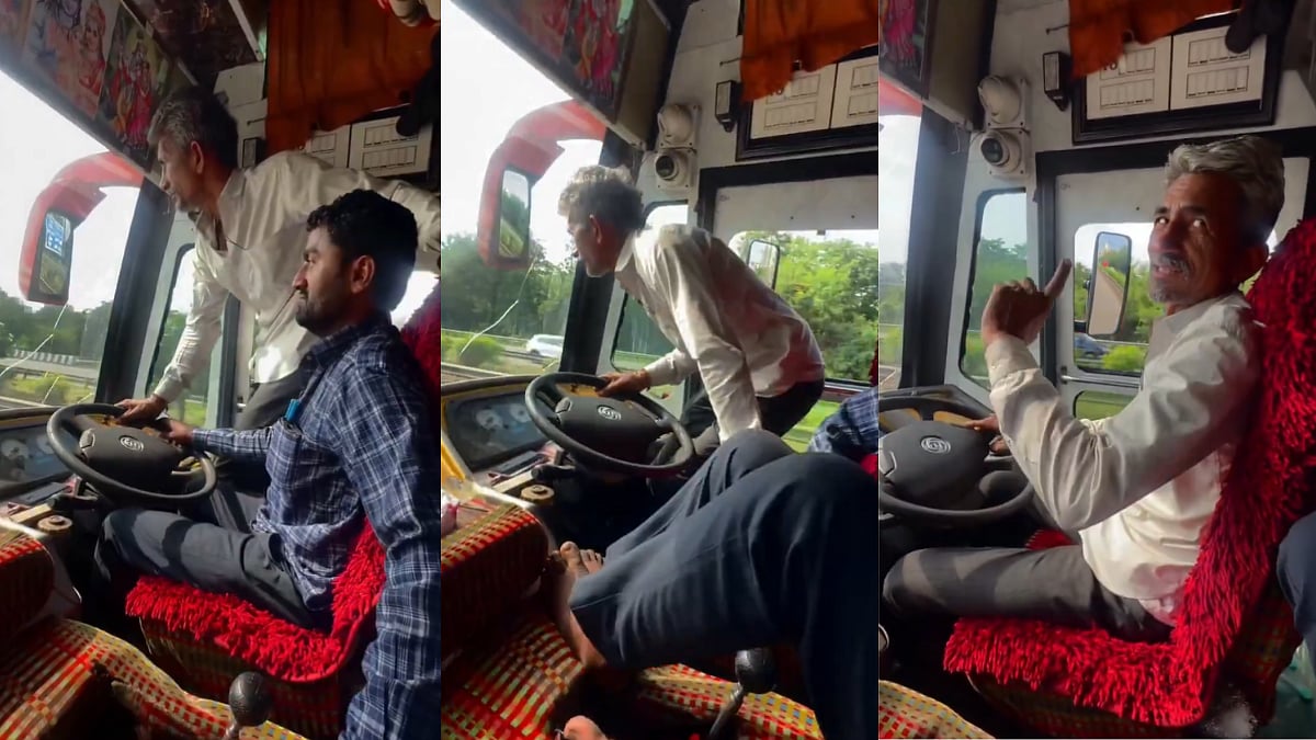 Viral Video Shows Bus Drivers Swapping Seats Mid-ride On Highway In Rajasthan, Sparks Passengers' Safety Concerns 