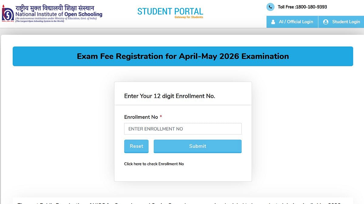 NIOS Class 10th 12th March-April 2026 Exam Registration Opens Today; Know Fees, Guidelines And How To Apply 