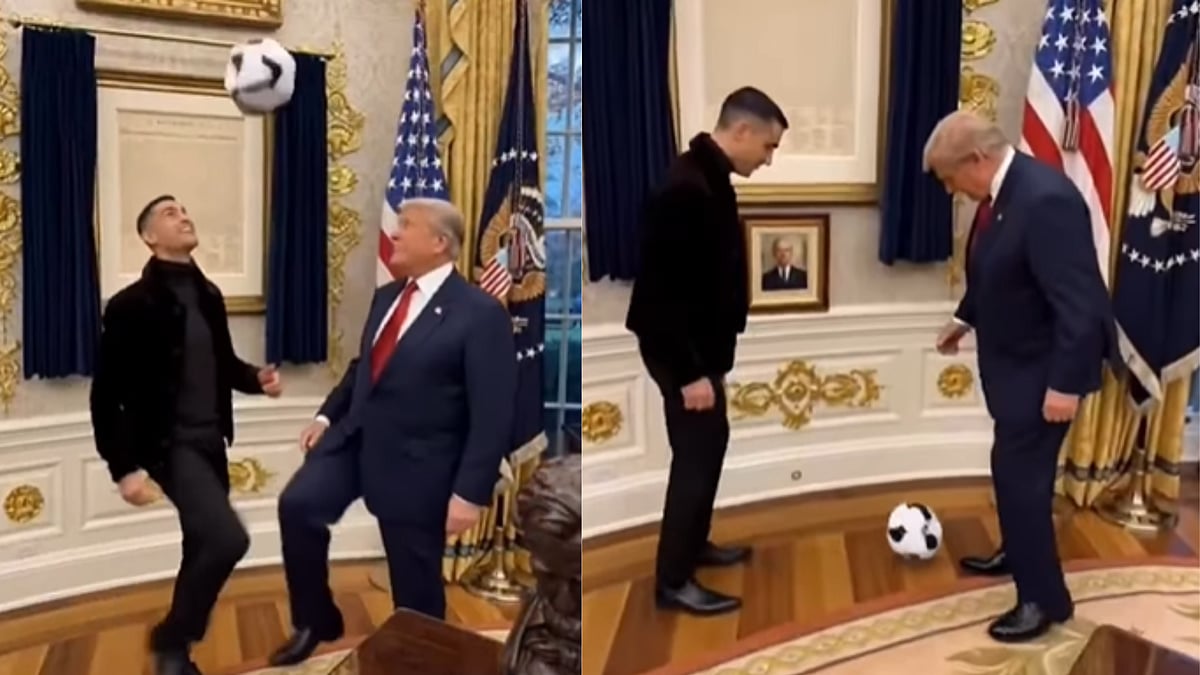 Did Cristiano Ronaldo & Donald Trump Really Play Football Inside The White House? Here's The Truth 