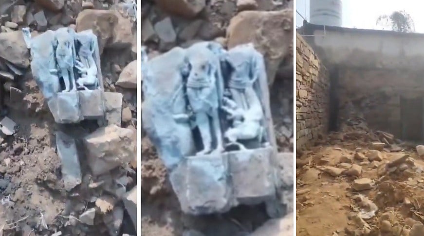 MP News: Ram–Sita Idol Unearthed During Excavation At Sagar Masjid Site--VIDEO