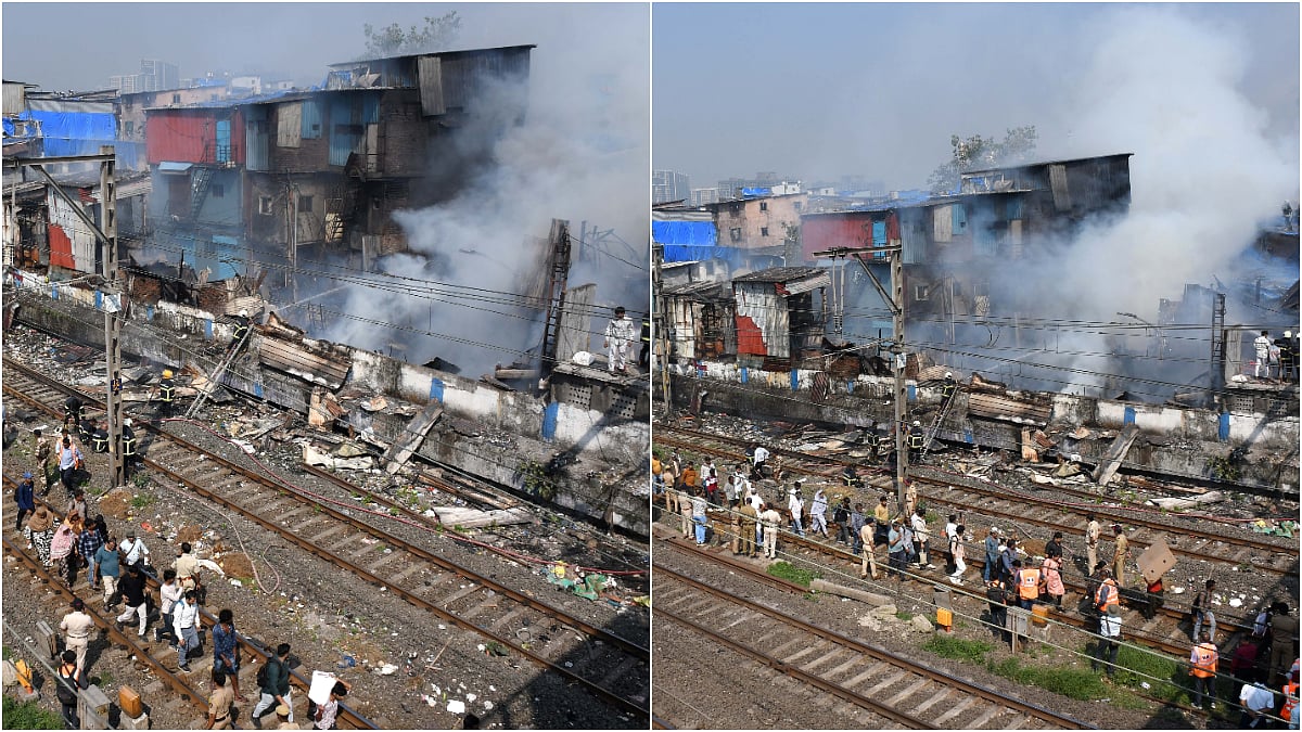 Fire broke out at the Navrang Compound near Mahim Phatak, close to the Sion–Mahim Link Road in Dharavi, triggering a multi-agency emergency response and disrupting suburban train services