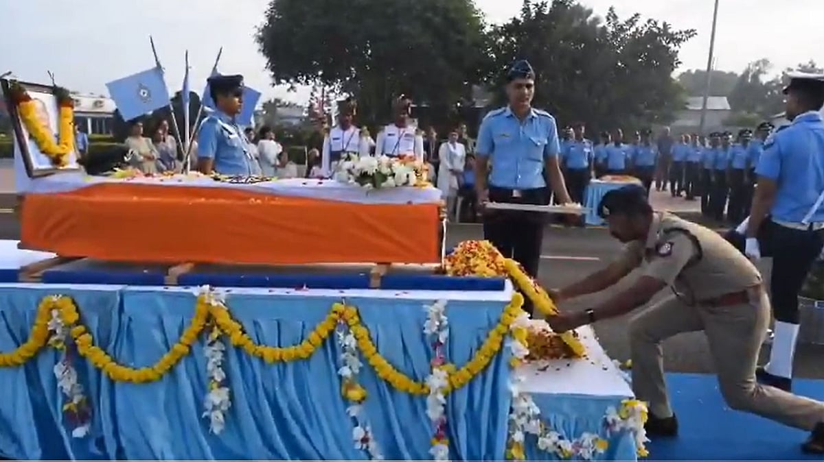 Tejas Crash: IAF Pays Emotional Tributes To Wing Commander Namansh Syal At Sulur Air Force Station