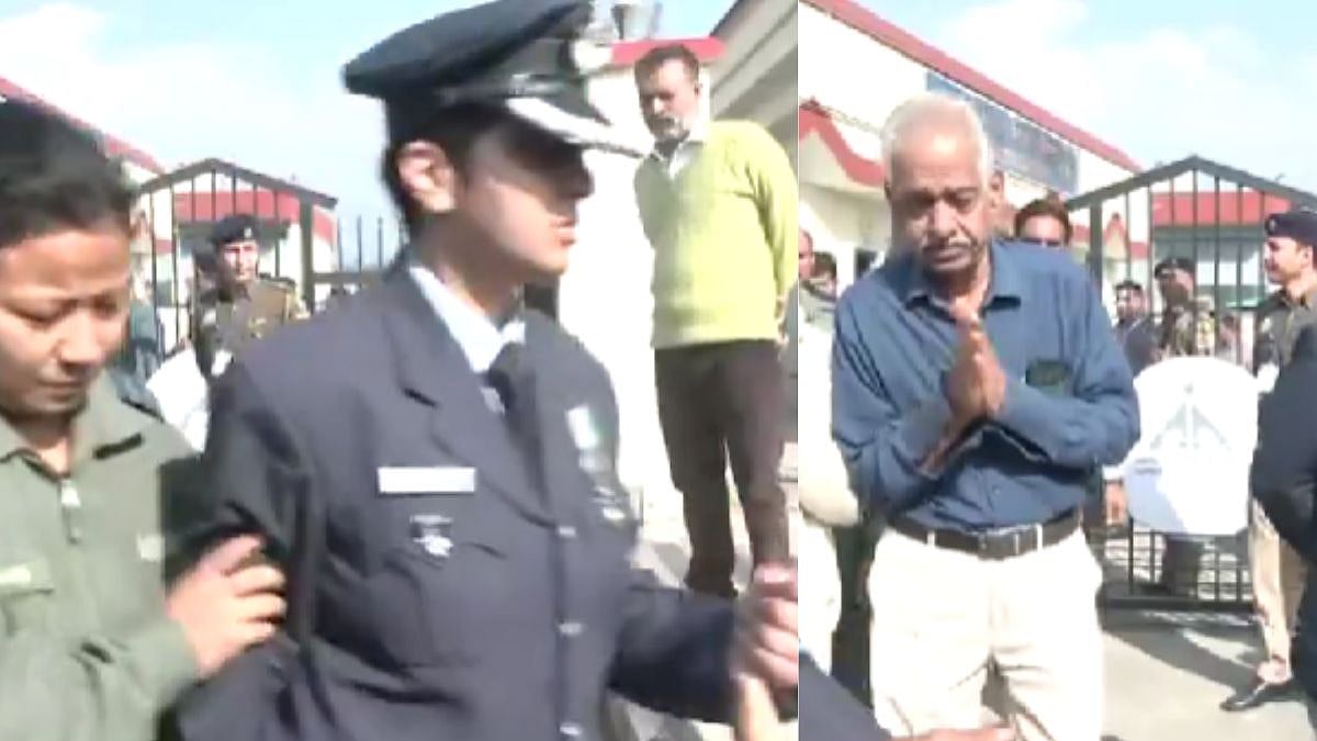 Family Members of Wing Commander Namansh Syal Get Emotional As His Mortal Remains Arrive At Kangra Airport In Himachal Pradesh – VIDEO 