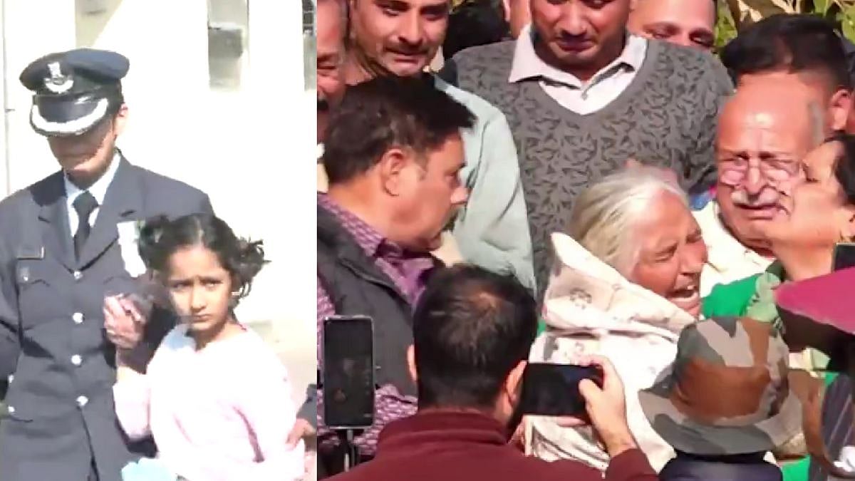 Family Members of Wing Commander Namansh Syal Get Emotional As His Mortal Remains Arrive At Kangra...