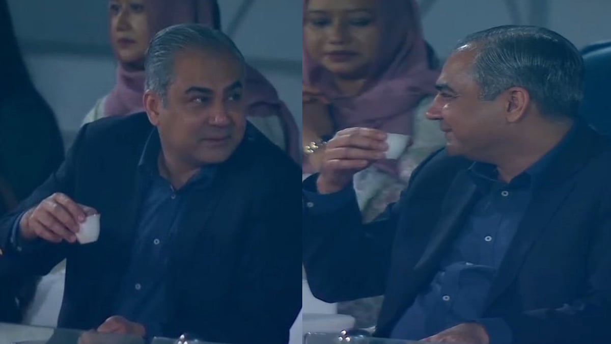 ACC President Mohsin Naqvi Seemingly Enjoys Cup Of Tea During Asia Cup Rising Stars Final; Check Pics 