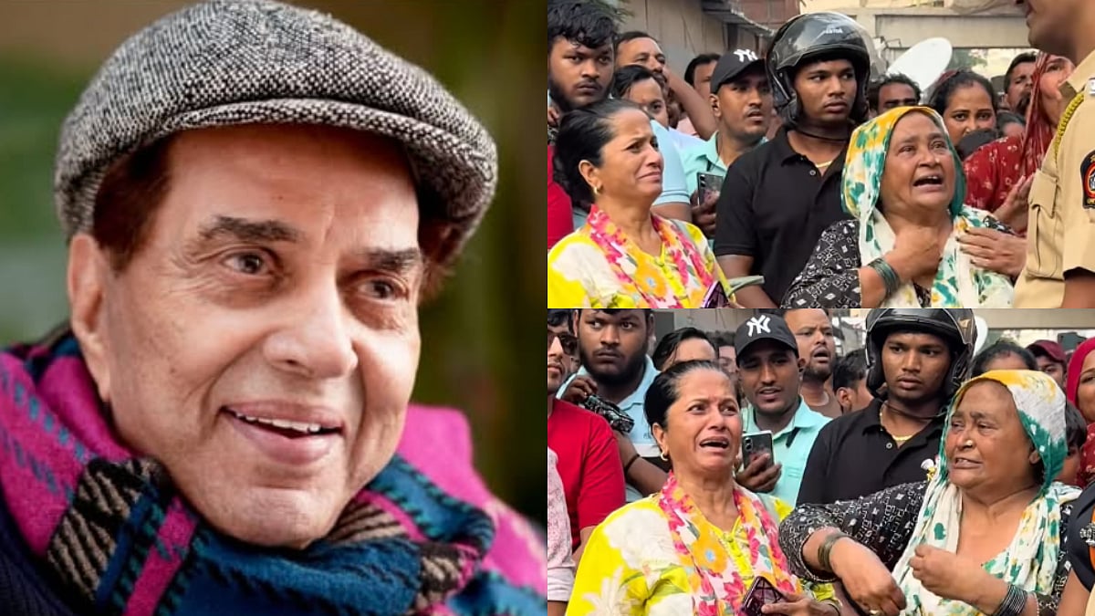 Dharmendra Death: 'Mere Ko Jaane Do', Female Fan Cries; Requests Cop To Let Her Go Inside Pawan Hans For Funeral - Watch Video 