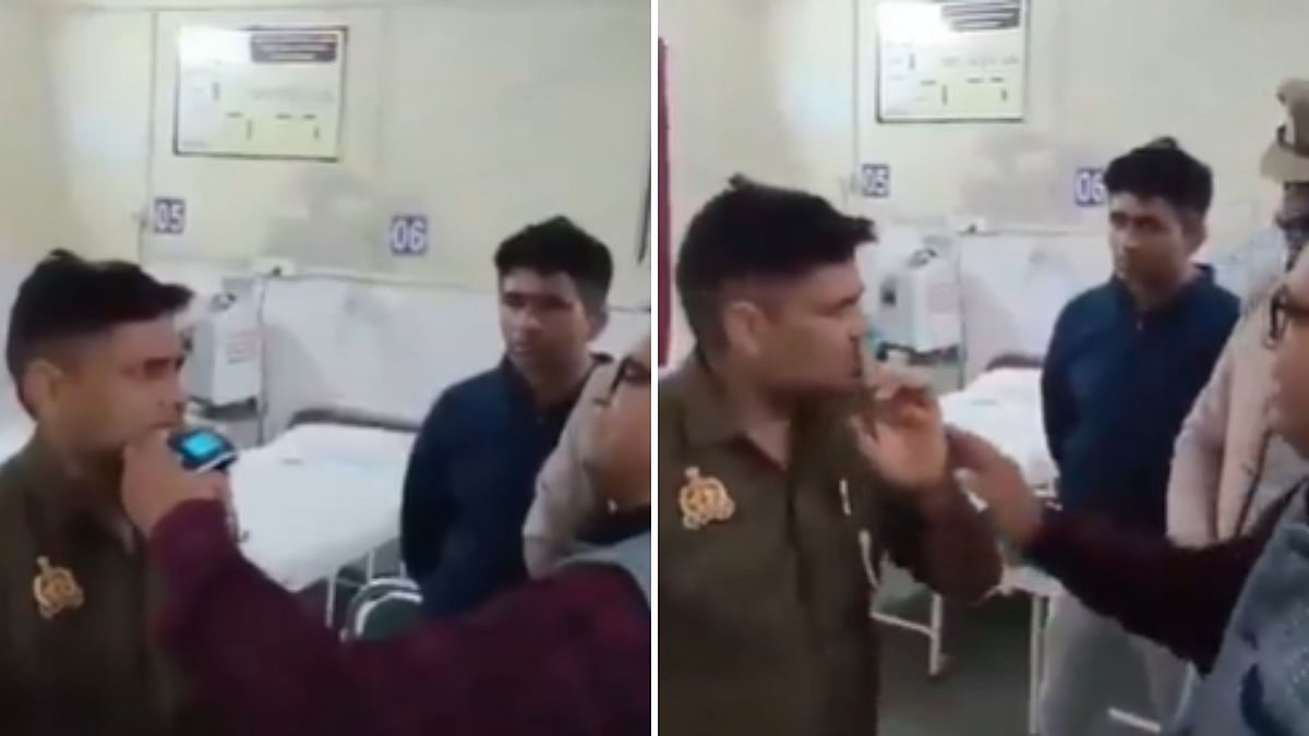 'Meri Saans Toh Theek Hai, Machine Kharab Hai...': Drunk Aligarh Constable Creates Chaos In...