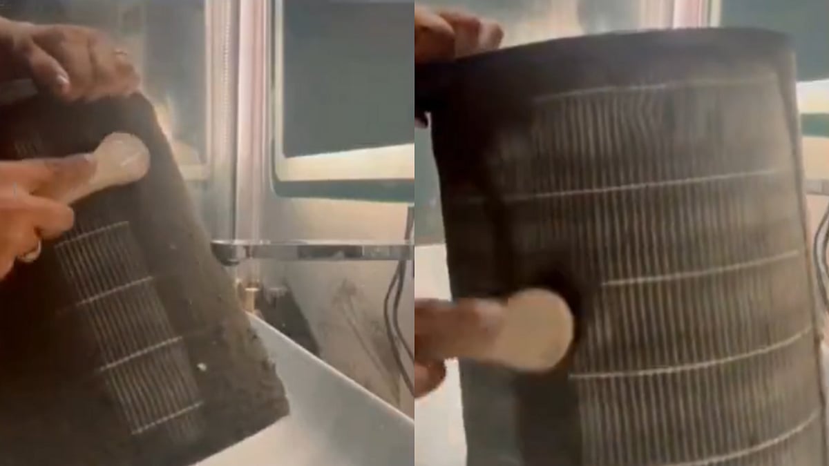 Delhi Air Pollution: Resident Shares Video While Cleaning Air Purifier Jammed With Dirt & Dust Particles 
