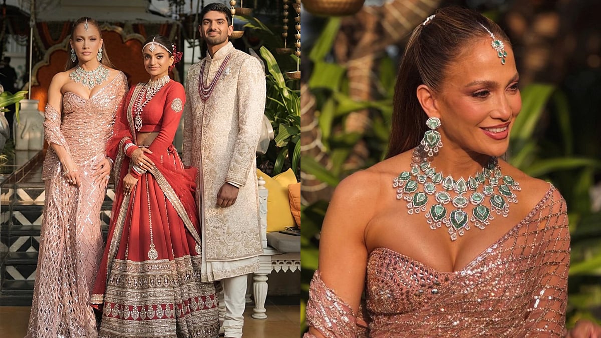 Jennifer Lopez Turns Desi In Breathtaking Manish Malhotra Saree At Viral Udaipur Wedding