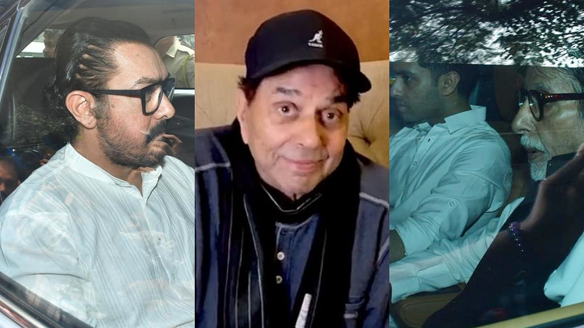 Dharmendra Dies At 89: Amitabh Bachchan, Aamir Khan, Agastya Nanda Arrive At Mumbai Cremation Ground...