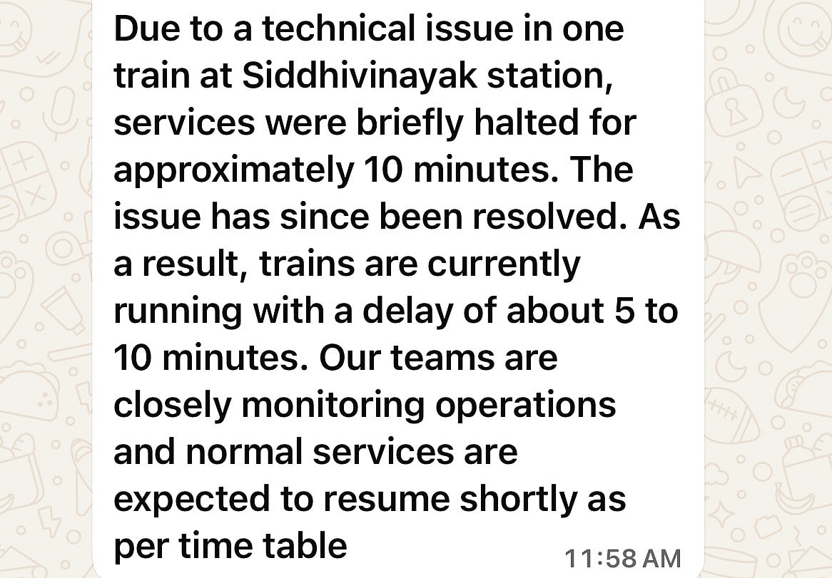 Mumbai Metro 3 shares statement on technical snag