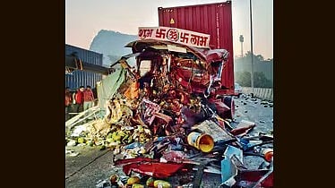 VIDEO: Speeding Container Rams Multiple Vehicles On Pune-Mumbai Expressway
