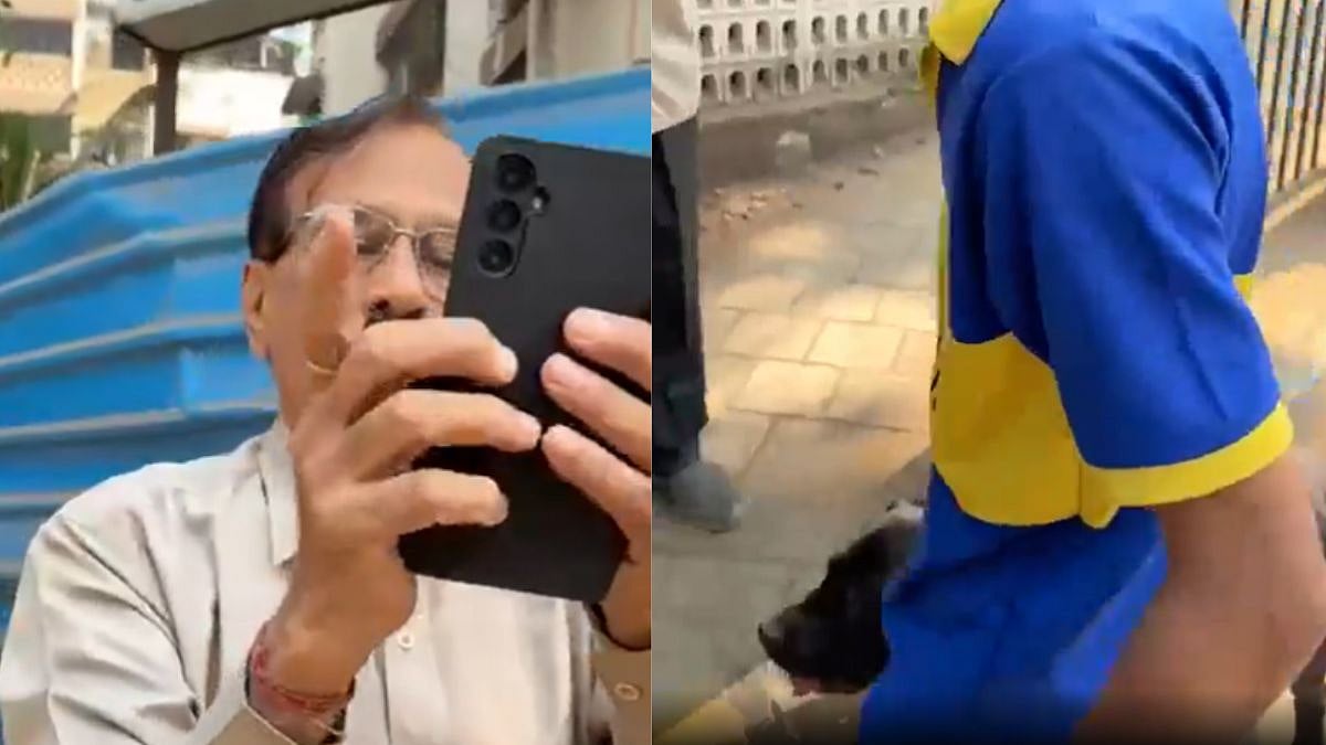 'Upar Mat Leke Aao': Elderly Man Stops Pet Dog Owners From Using Footpath In Andheri | VIDEO 