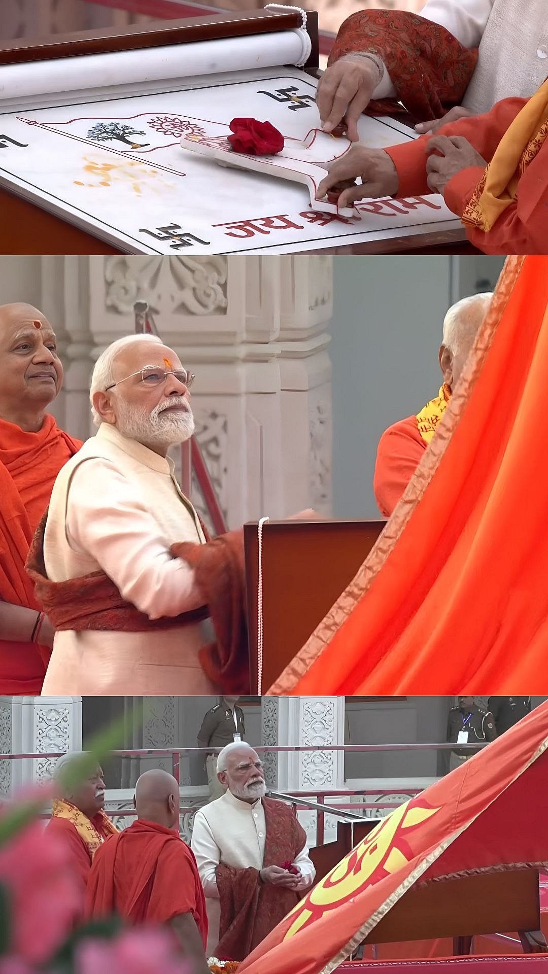 IN PICS: PM Modi Hoists Sacred Saffron Flag In Ayodhya's Ram Janmabhoomi Temple On The Auspicious...