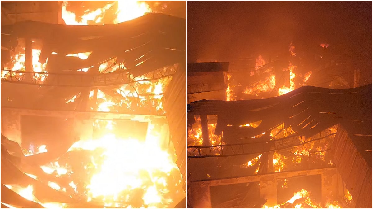 Bhiwandi Tragedy: Massive Fire Destroys 10 Garment Warehouses At Rajlaxmi Compound; Losses Run Into Crores | VIDEO 