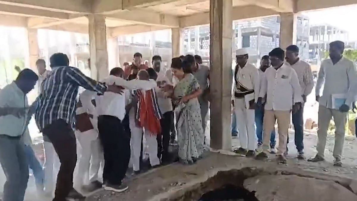 Telangana MLA Adi Srinivas, Collector Narrowly Escape As Under-Construction House Basement Collapses...