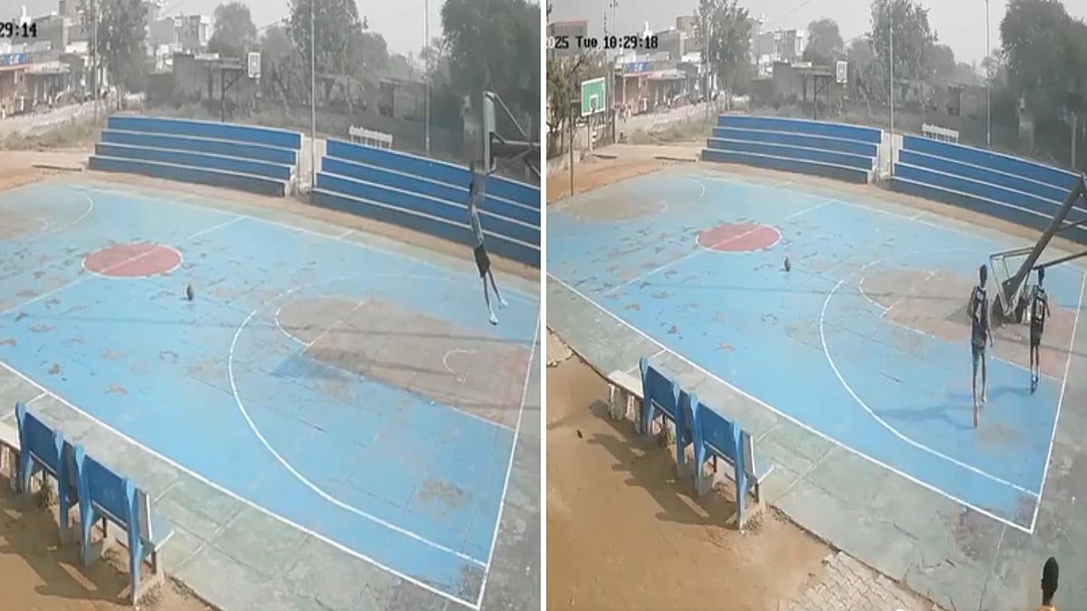 Haryana: National-Level Teen Basketball Player Dies In Rohtak After Court Pole Collapses On His Chest During Practice, CCTV Captures Shocking Incident | X