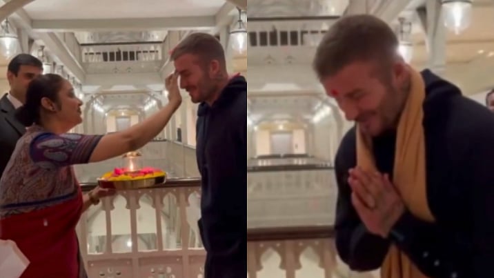 'Dal Ki Chaat Lessons..': Sir David Beckham Receives Traditional Welcome Lands In Mumbai, Plays Football With Kids; VIDEO 