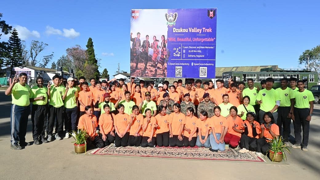 Indian Army's Red Shield Division Organises Dzukou Valley Trek For Students Promoting Teamwork,...